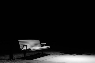 Bench lit by Street light