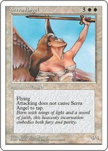 Fourth Edition Serra Angel with Artwork by Douglas Shuler