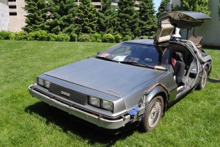 A replica Back to the Future Delorean outside 2014 Lehigh Valley Fan Festival