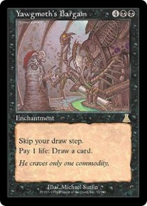 Yawgmoth's Bargain from Urza's Destiny was the New Necropotence