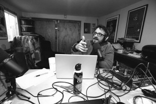 Marc Maron recording a Podcast