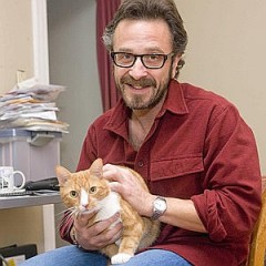 Marc Maron with a cat