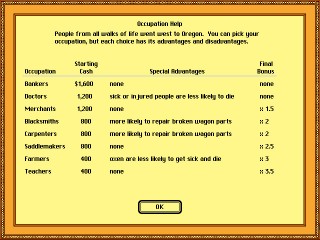 The Oregon Trail Occupation Help