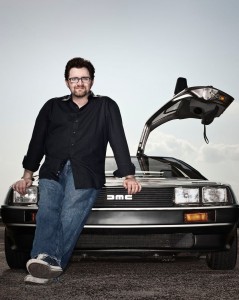 Ernest Cline and his Delorean